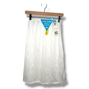 Vintage Warners Perfect Measure 25" A-Line Half Slip Sz M Antron Nylon White NEW